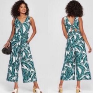 Who What Wear Tropical Green Jumpsuit